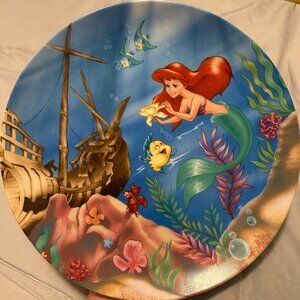 Vintage The Little Mermaid Ariel and Flounder Plate, Made in Japan